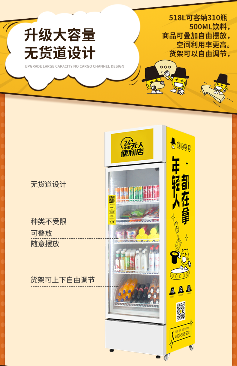 掃碼智能開門自動售貨機怎么上貨？